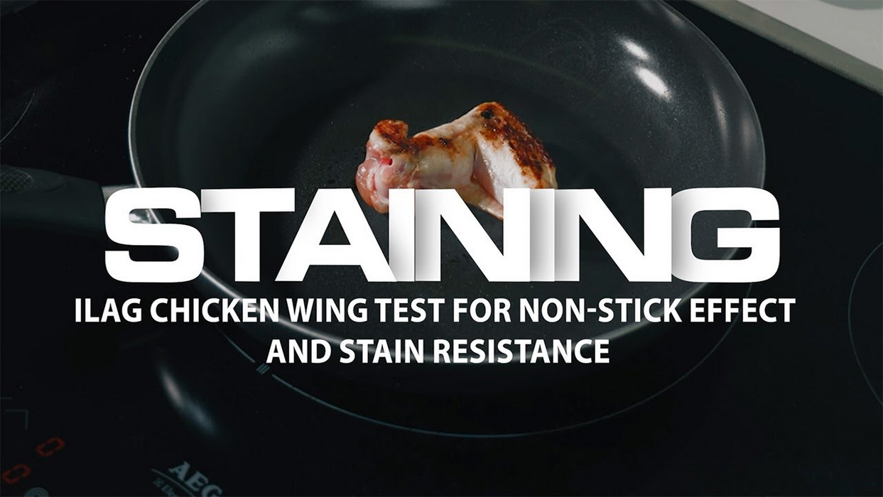 Chicken Wng test for staining in ceramic pans