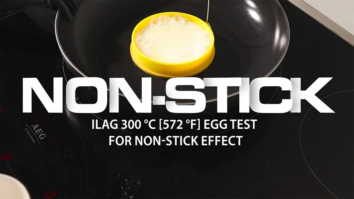 Egg test 300 °C for non-stick in ceramic pans