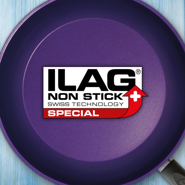 Purple pan - ILAG logo with red shaded Special lettering in the center